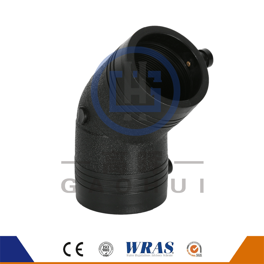 HDPE Formed Electro Fusion 45 stopni łokcia łokcia w celu zaopatrzenia w wodę